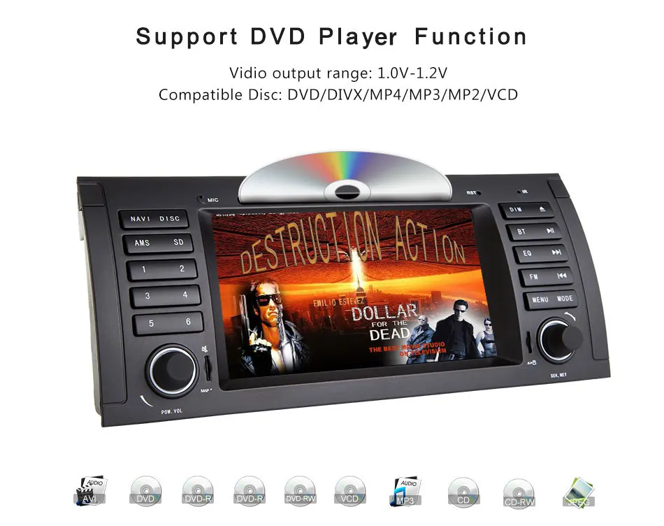Best Xonrich AutoRadio 1 Din Android 8.1 Car DVD Player For BMW E39 BMW X5 E53 M5 2002-2007 GPS Navigation Head Unit Audio Wifi DAB+ 17