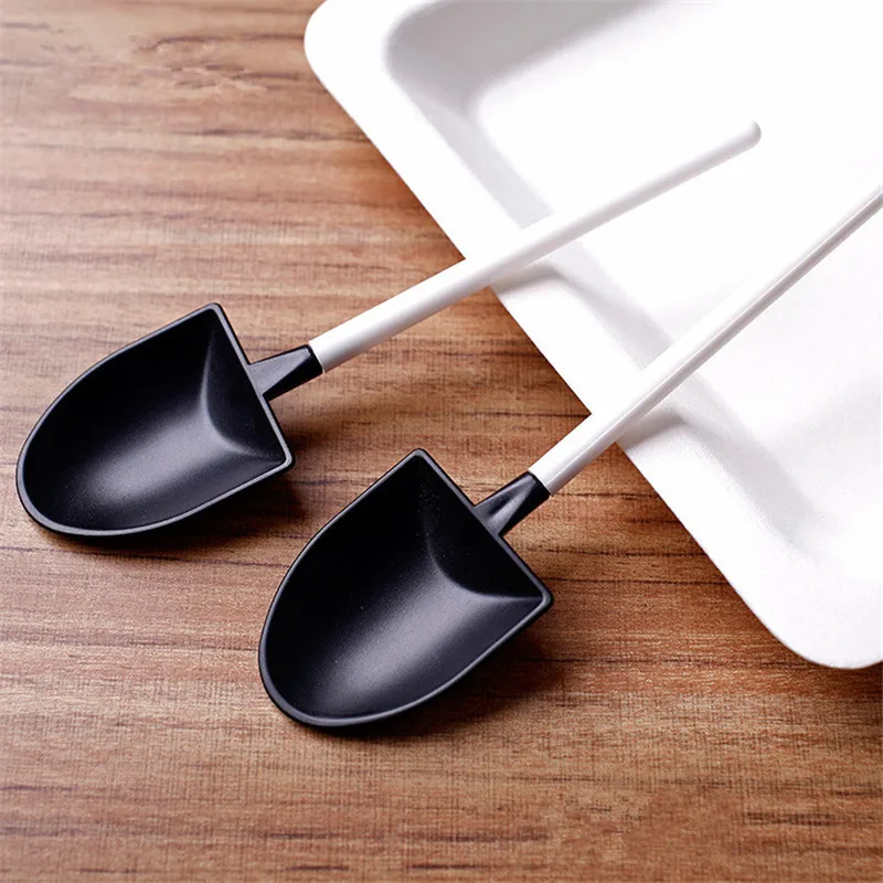 10pcs Disposable Shovel Spoon Plastic Coffee Ice Cream Cake Pastry Cook