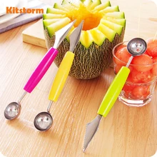 Creative Ice Cream Dig Ball Scoop Spoon Baller DIY Assorted Cold Dishes Tool Watermelon Melon Fruit Carving Knife Cutter Gadgets