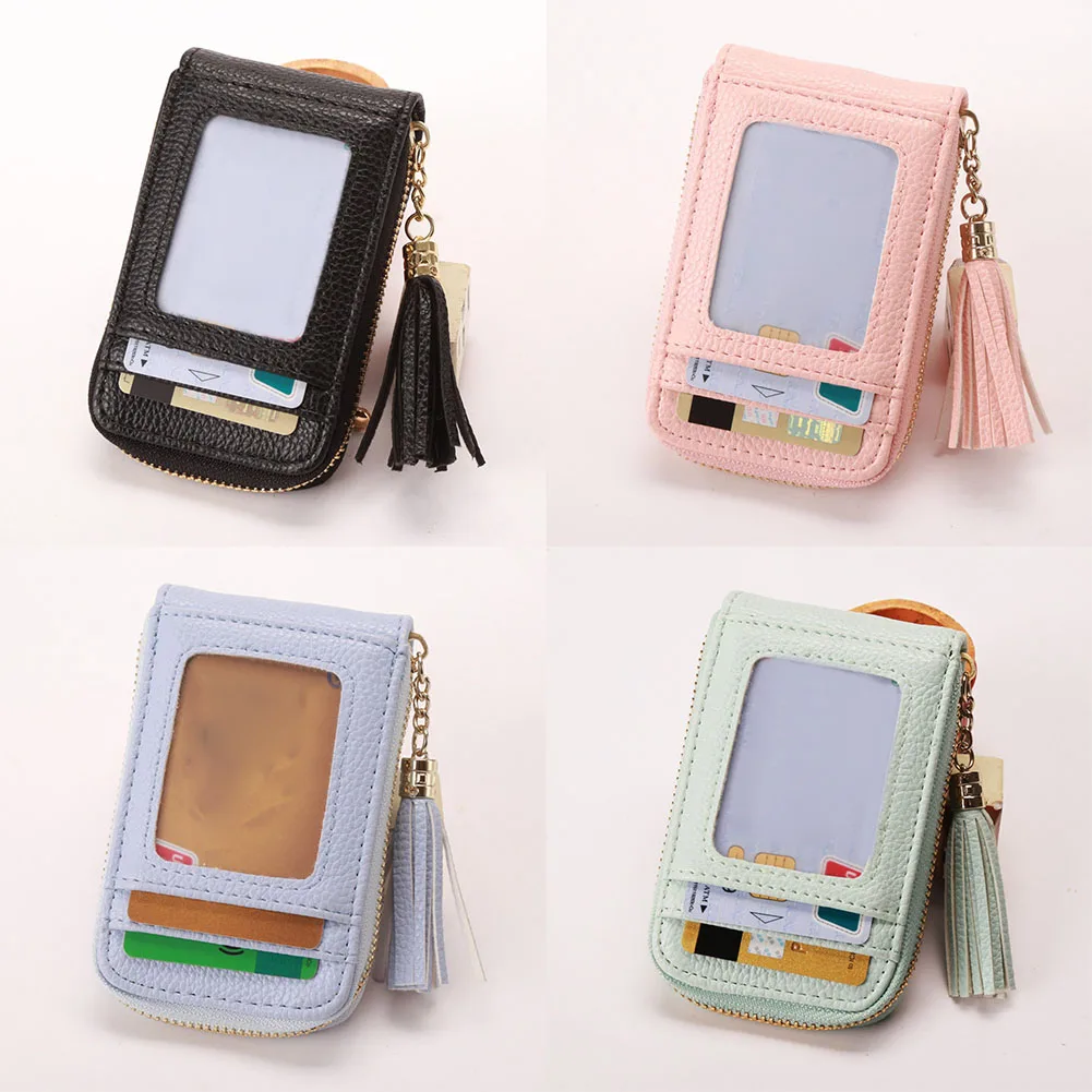 

Women Card Holder Wallet Purse Zipper Portable Large Capacity PU for Coins Money FC55