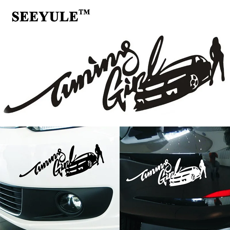 

1pc SEEYULE 29x10cm Car Sticker Tuning Girl and Sexy Lady Reflective Personalized Waterproof Car Styling Decal Decoration