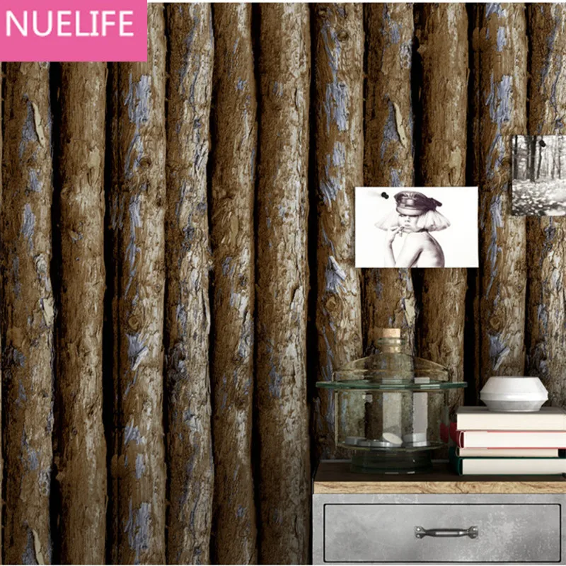 

0.53x10m Vintage Antique Wooden Trees Patterns Individuality Wallpapers Shop Hotel Study Room Living Room Bedroom Wallpaper