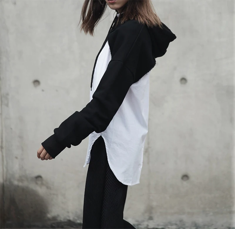 Twotwinstyle 2017 Толстовка с коротким Пуловеры для женщин Для укороченный Топы