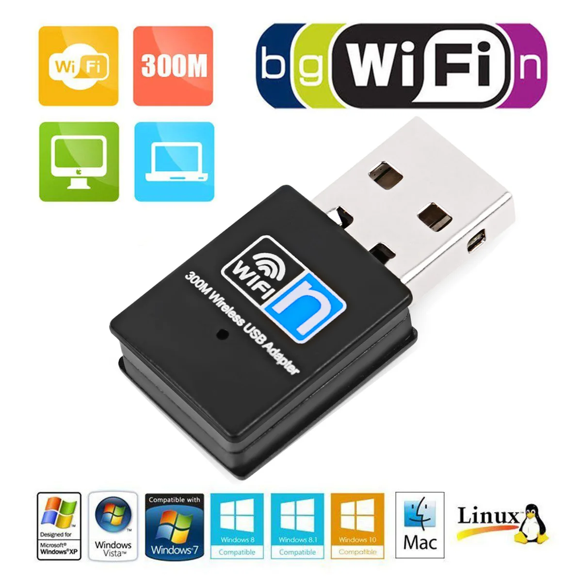 

USB wireless network card 300M wireless WIFI receiver external mini wireless network card adapter wifi adapter wifi laptop card