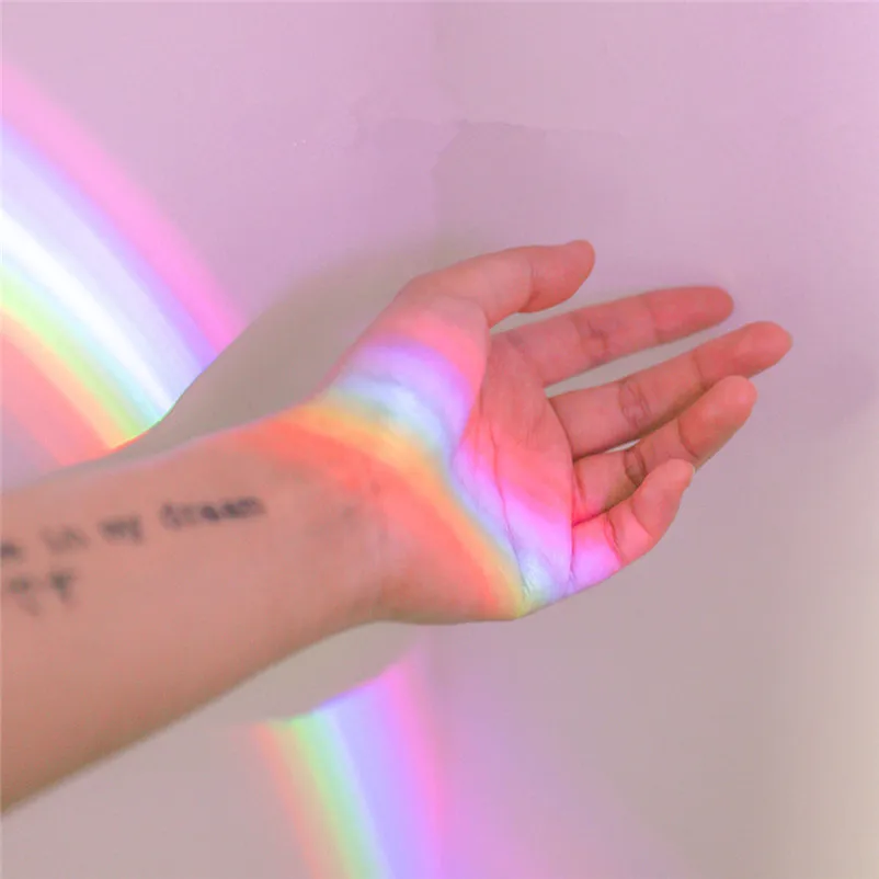 USB Cable Creative Colorful Romantic Projector Rainbow Night Light Rainbow Projection Lamp Night Light Luces 35DC303