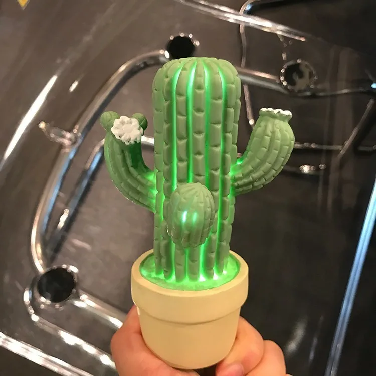 LED Table Night Light Cactus Pot Green Plant 3D Desk Lamp Novelty Kids Bedroom Nursery Toy Home Party Decoration Battery Powered
