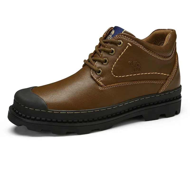 CAMEL/мужские зимние ботинки; модные рабочие удобные ботинки из натуральной кожи с амортизацией; повседневные ботинки из текстурированной кожи; Botas - Цвет: A742329674Kaqi