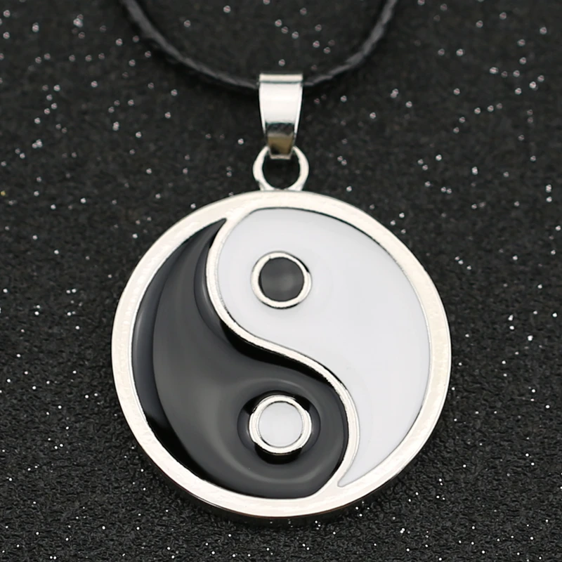 Tai Chi Ji Necklace Hyuga Neji Hinata Yin Yang Eight Trigrams Ninja Black White Enamel Pendant Fashion Anime Jewelry Wholesale | Украшения