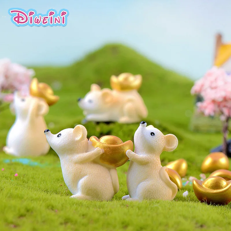 

Sending Money Mouse Model cartoon Animal action Figures Miniature Figurine home Dollhouse Decoration DIY Accessory toy gift