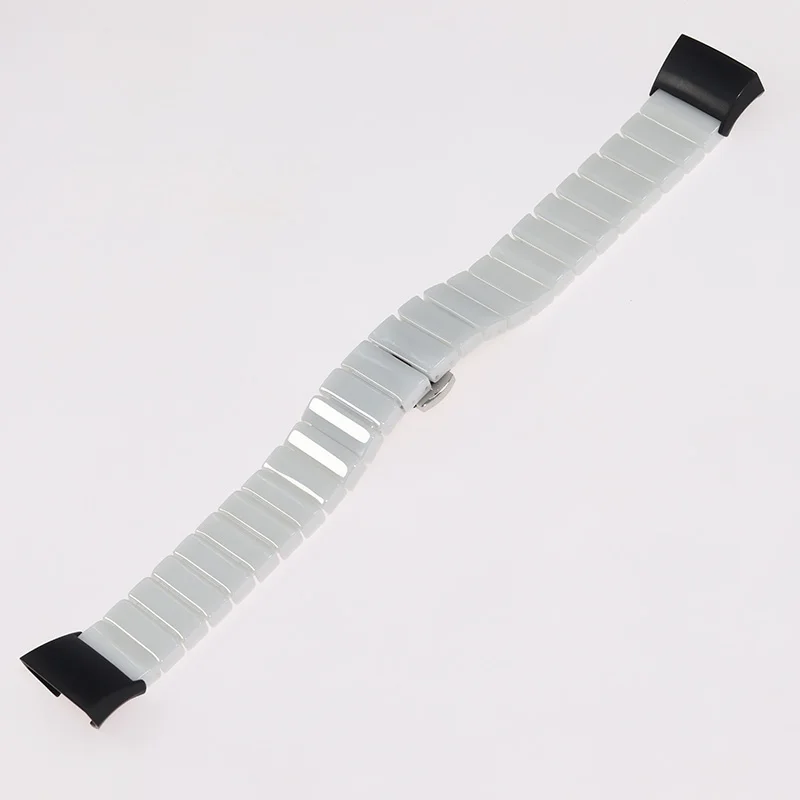 Керамический мм 18 мм модный мужской ремешок для Fitbit Charge3 серии Unbreak часы полосы полировка Гладкий Ремешок Часы Аксессуары - Цвет ремешка: White-Black head