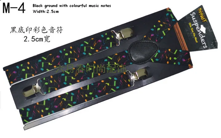 Корейской моды Гитары ноты фортепиано унисекс на лямках клип подтяжки 1.5 см 2.5 см Ширина