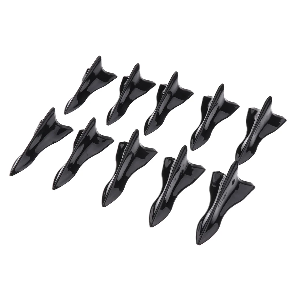 10 Pieces Universal Car ABS Roof Air Vortex Generator Shark Fin Decorative Diffuser Spoiler Black Gray
