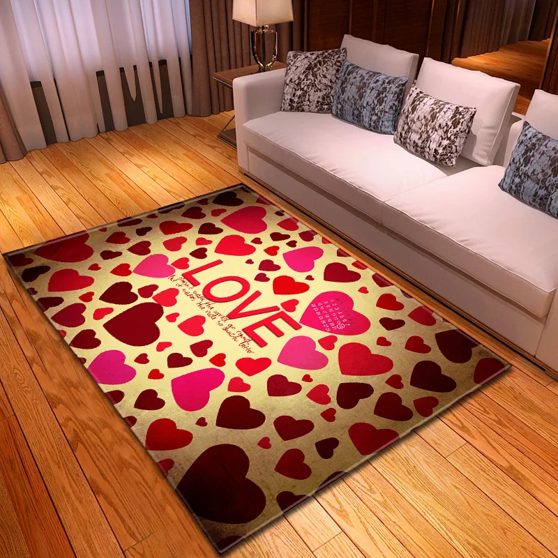 European Romantic Valentine's Day Area Rugs Home Entrance/Hallway Carpets Doormat Wedding Decoration Large-Size Soft Carpet | Дом и сад