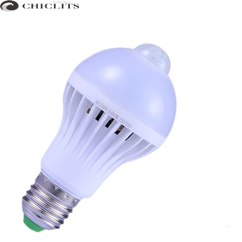 led sensor movimiento pir sensor de movimiento de la lampara llevo el bulbo e27 5 w 7 w 9 w auto inteligente luces focos led lampara de infrarrojos