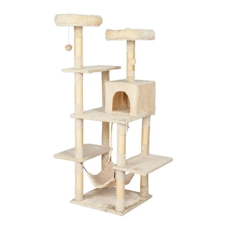 

Cat Climbing Tree Scratching Post Board Hanging Toy Activity Center Cat Jumping House Play Bed Pets Towers Hammock Cat Furniture