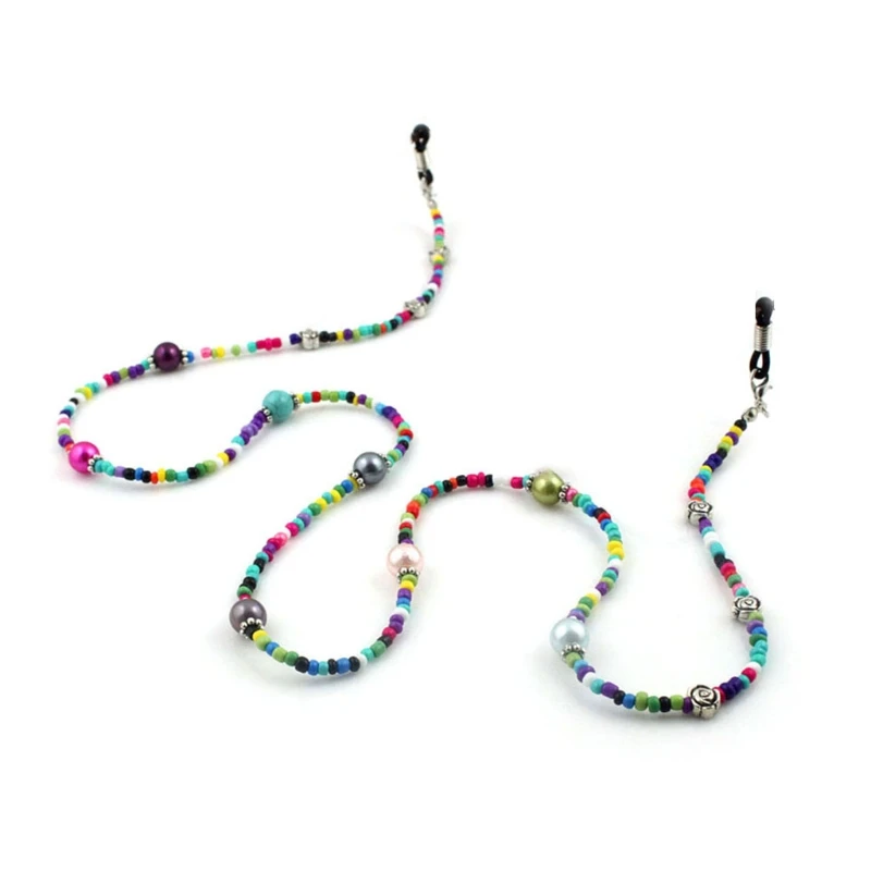 

New Reading Glasses Chain Colorful Beads Sunglasses Holder Neck Strap Metal Rope Lanyard