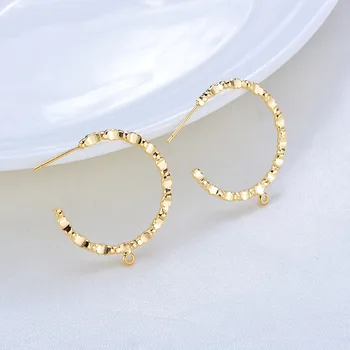

6PCS Diameter 30MM 24K Gold Color Brass Square Shape Wire Earrings Loop High Quality Diy Accessories Jewelry Findings