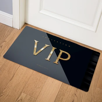 

Geometric Letter VIP Print Door Mat Modern Home Decor Floormat 46*76 PVC Leather Carpet Kitchen Bathroom Non-slip Carpets Rugs
