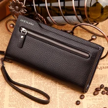 New 2015 Fashion Men Wallets High Quality Leather Wallet Multifunctional Men Purse Brand Men Clutch font