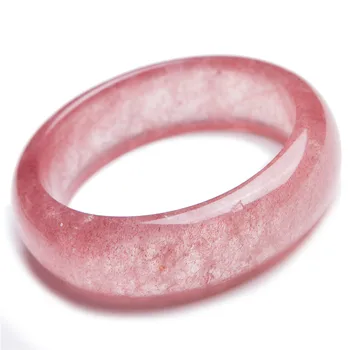 

Genuine Red Natural Strawberry Quartz Crystal Fashion Round Bangle Bracelets For Women Female Inner Diameter 54mm