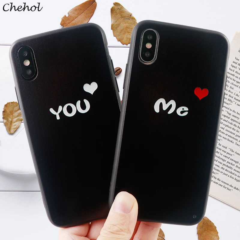 

Love Phone Cases for IPhone 6 s 7 8 Plus X XS MAX XR Couple models Case Soft TPU Silicone Fitted Mobile Phone Covers Accessories