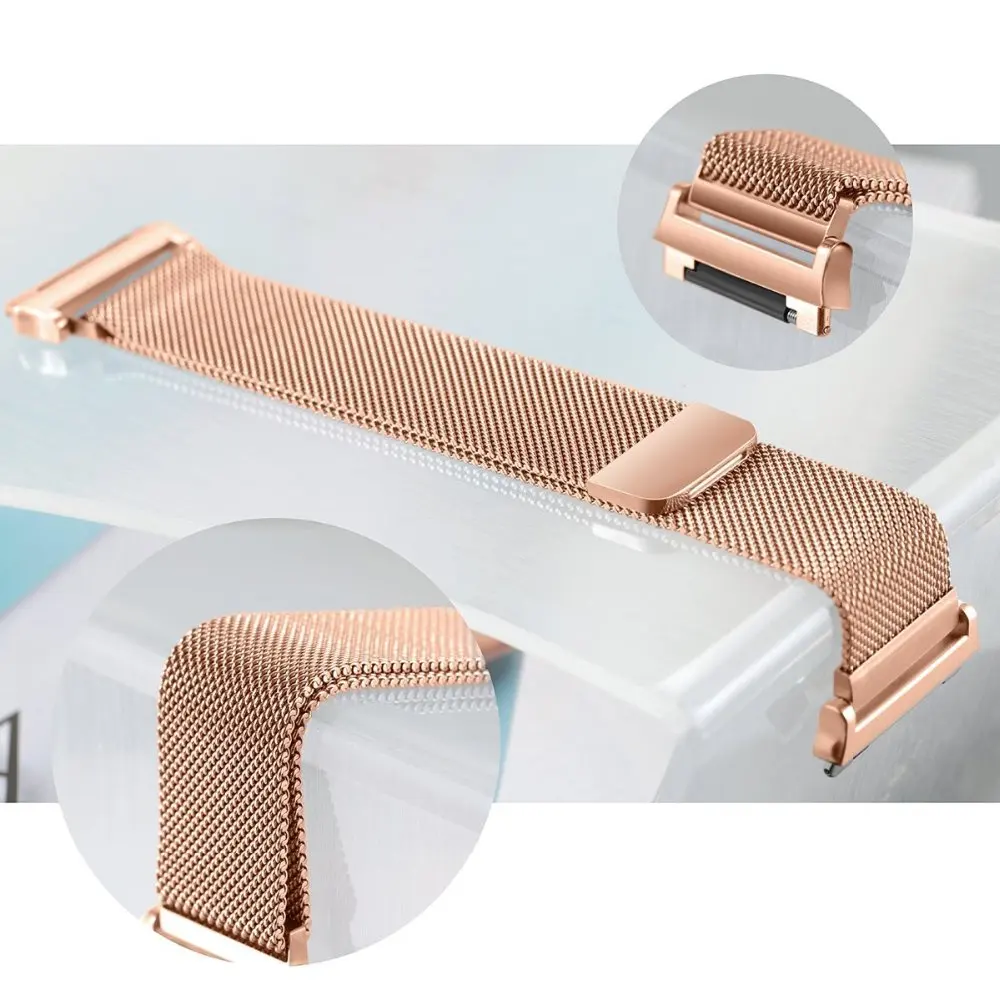 Oulucci Нержавеющая сталь сетка петля металлический сменный ремешок с уникальным магнитным замком Аксессуары Для Fitbit ионный маленький большой