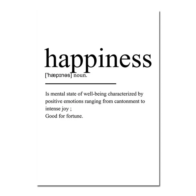 Black White Definition Quotes Canvas Poster Wall Art Minimalist Print