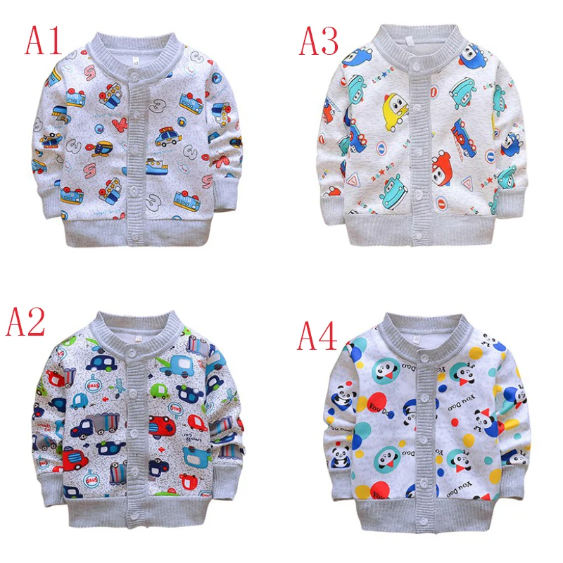 

2018 Baby Boys Girls Casual Cartoon Pattern Coat Newborn Sweater Outerwear Kids Knitting Cute Autumn Spring Clothing