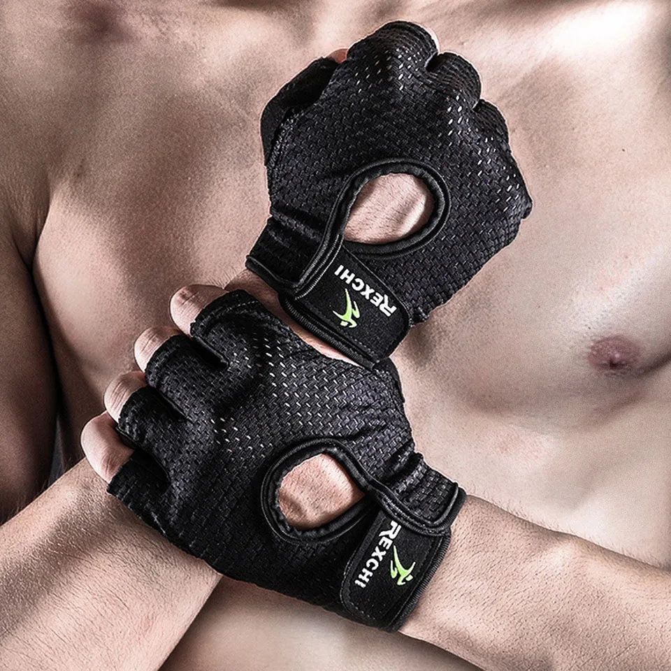 

1 Pair Crossfit Gym Gloves for Fitness Men Women Half Finger Workout Sports Equipment Weight Lifting Bodybuilding Hand Protector