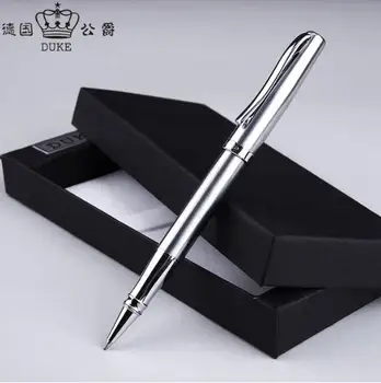 

Duke 209 Luxury Pure Silver Rollerball Pen High Quality Metal Steel Ballpoint Pens with Original Gift Case Office Supplies Gifts