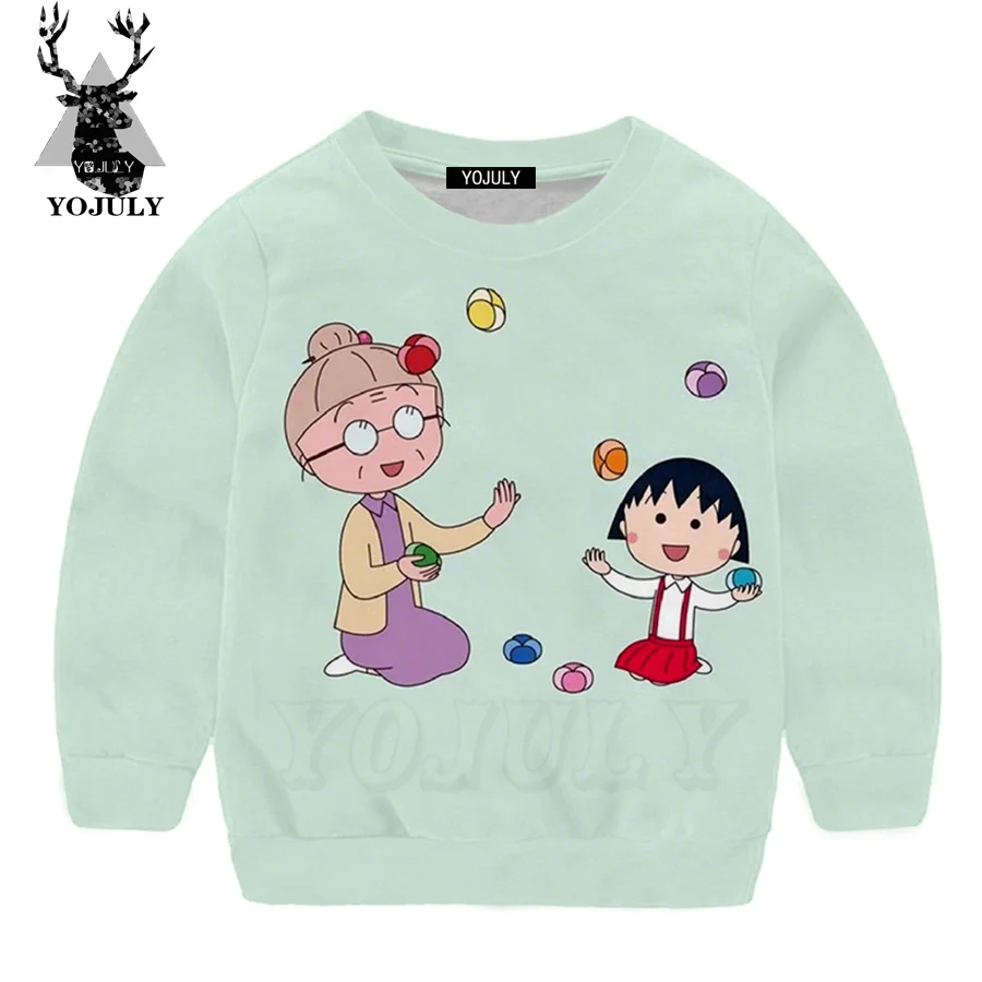 7 YOJULY/ г. Kawaii Chibi Maruko/толстовка с 3D принтом для девочек повседневная детская одежда для мальчиков семейный топ с длинными рукавами и рисунком «друг», SW07 - Цвет: 7
