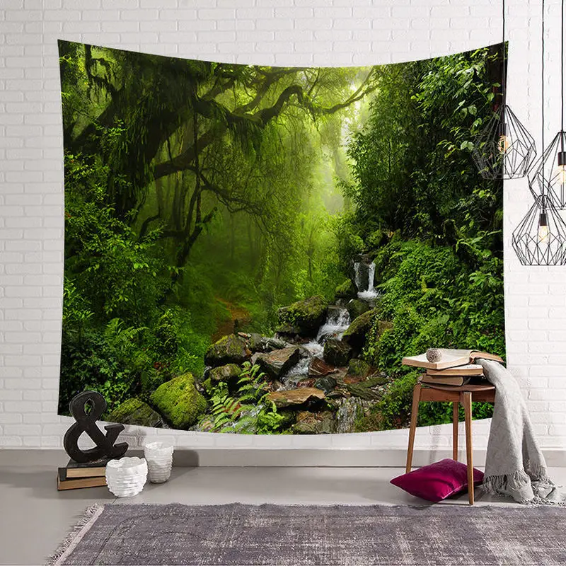 

Psychedelic Forest Tapestry Wall Hanging Wall Tapestry Blanket Farmhouse Decor Window Tapestry Headboard Polyester Yoga Shawl