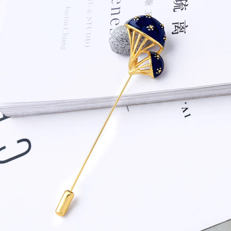 JOOLIM темно-синий эмаль брошь Гриб Pin