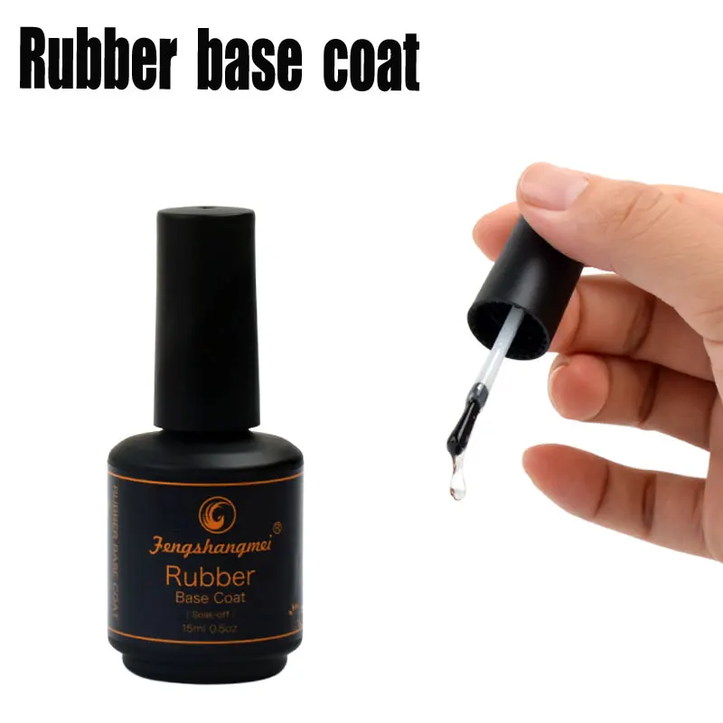 fengshangmei 15ml Long Lasting Rubber Base Coat Gel Nail Polish Matte Rubber Top Coat UV Gel Varnishes Art Design Foundation