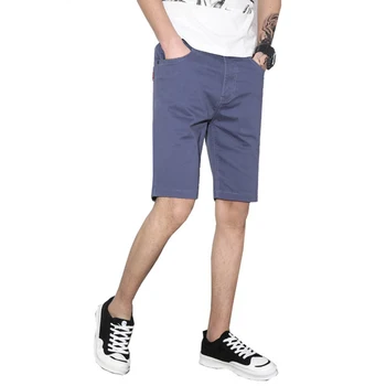 

7 Color Plus Size 28-38 Mens Denim Shorts Solid Slim Elastic Short Jeans Regular Male Bermuda Short Pants 2018 New Summer style