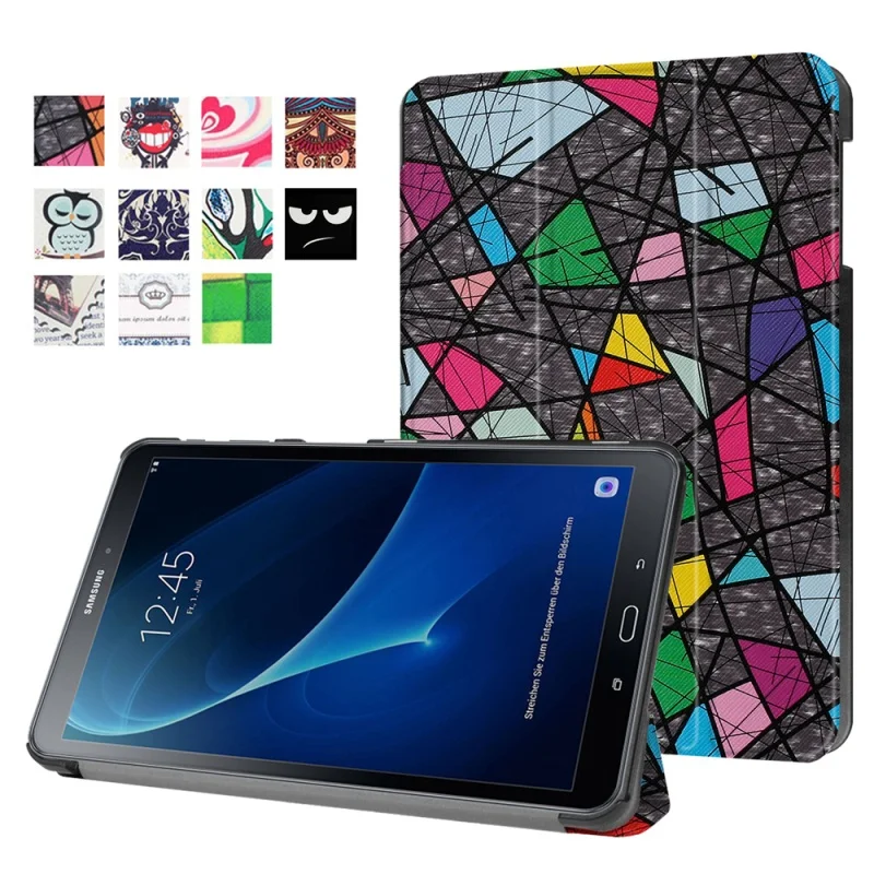 for Galaxy Tab A 10 1 2016 Leather Bag Cover Patterned Smart Leather Case for Samsung