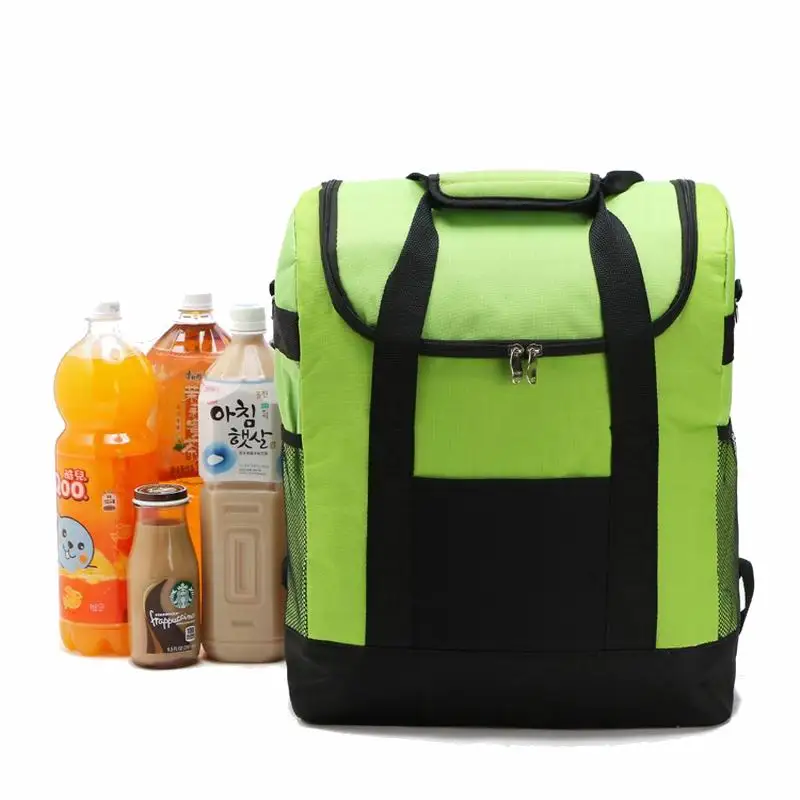 Портативный термогерметичный пакет для льда изоляционная сумка-холодильник сумка для хранения грудного молока изолированная сумка для обеда для женщин и мужчин 25L - Цвет: Зеленый