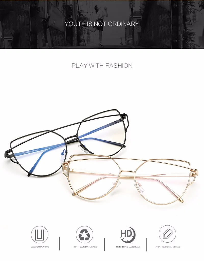2018 Clear Lens Sunglasses Gold Pink Metal Frame Fashion Trendy Women Glasses Vintage Casual Unique Designer Anti-blue Light HTB1dnCnOVXXXXXeaXXXq6xXFXXXG - 2018 Clear Lens Sunglasses Gold Pink Metal Frame Fashion Trendy Women Glasses Vintage Casual Unique Designer Anti-blue Light