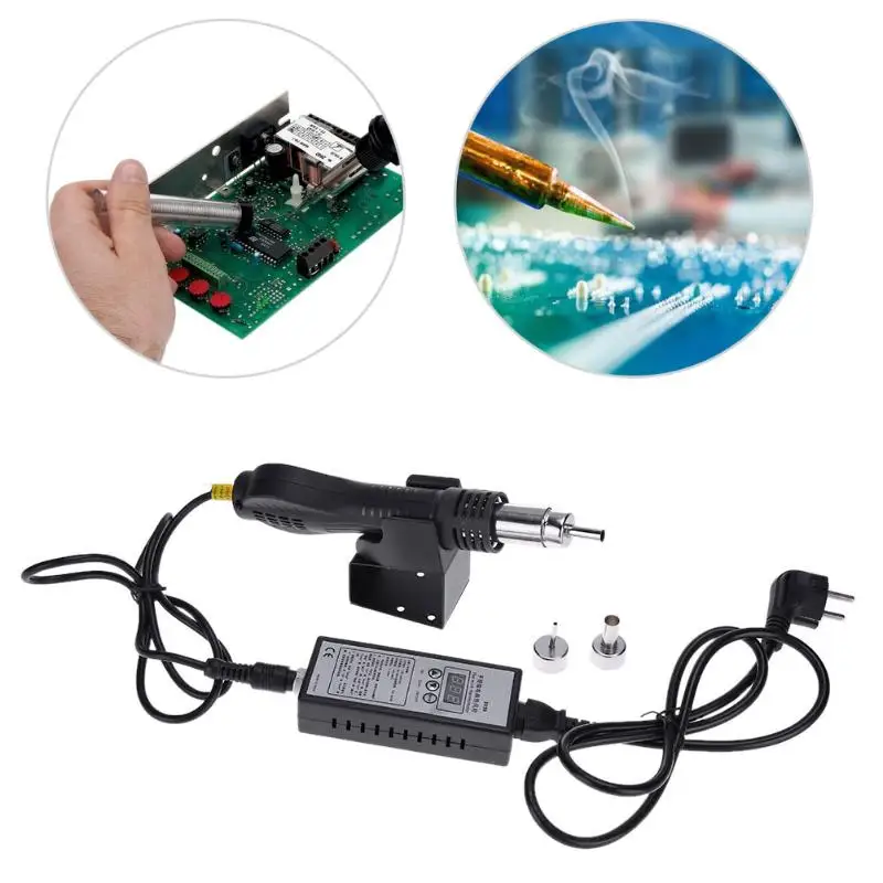 

AC 220V Portable Hot Air Gun BGA Rework Solder Station Hot Air Solder Blower Heat Gun 100 to 480 Degrees Celsius
