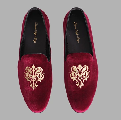 burgundy and gold loafers mens
