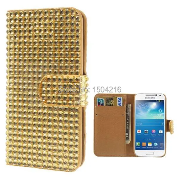 2014 Neo 1 PCS Bling Gel Crystal Leather Wallet Case for Samsung Galaxy S4 mini I9190 6 Colors Available Free Shipping |