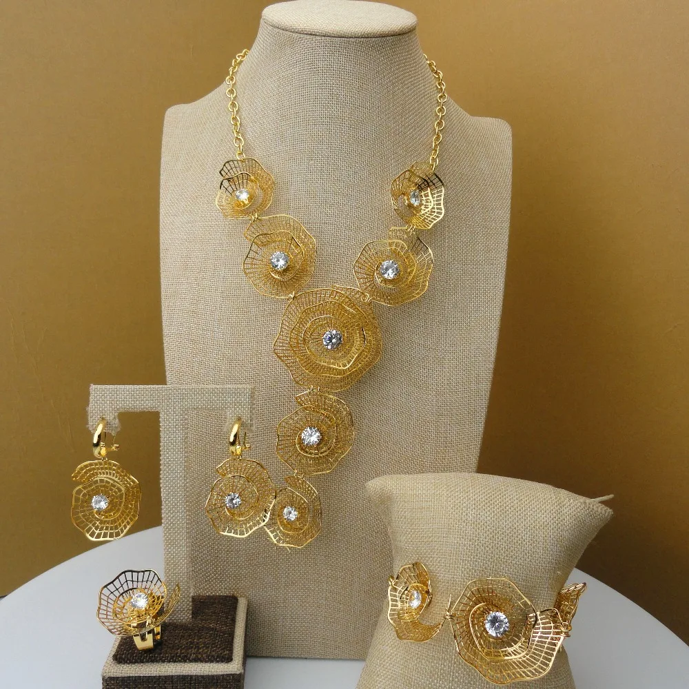 

Yuminglai Luxury African Jewelries Dubai Flowers Jewelry Sets FHK5433