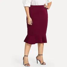 WOMAIL/однотонная Высококачественная полиэфирная ткань, повседневная эластичная талия, большие размеры, дизайн с оборками, модная юбка в стиле бохо 19MAR28