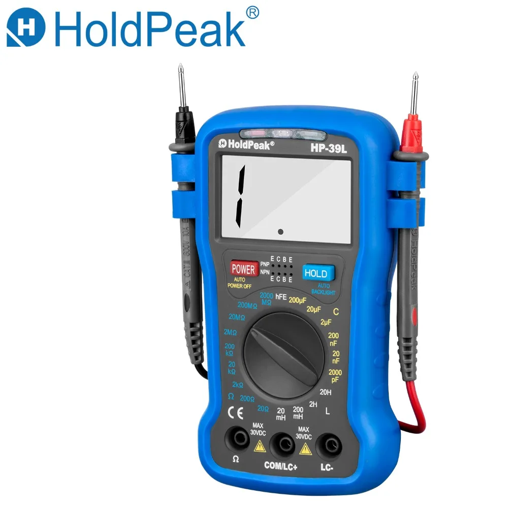 

HoldPeak Mini Handheld Digital Multimeter HP-39L Measuring Capacitance Resistance Inductance Meter Electrical Tester 1999 Counts