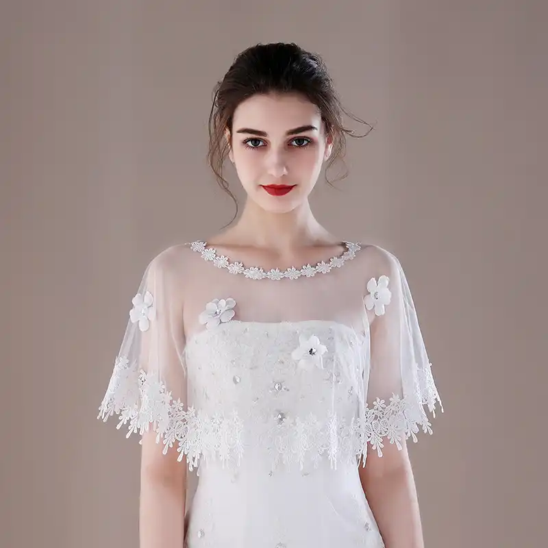 Fashion Summer Bridal Wrap Applique Wedding Dress Cover Up