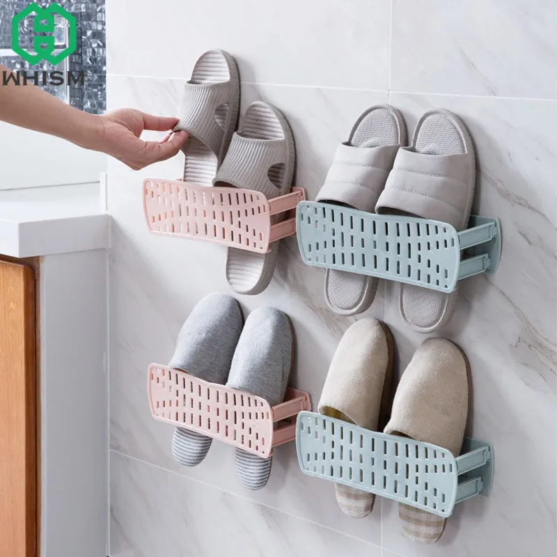 WHISM Wall Mounted Plastic Shoes Shelves Creative Shoe Storage Racks