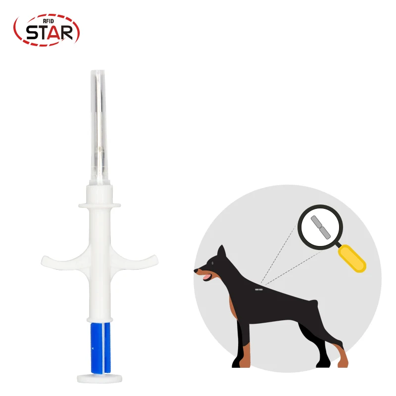 ISO RFID микрочип инжектор fdx b/nfc имплантатный ПЭТ животное ветеринарный шприц 2*12 мм 1 - Фото №1