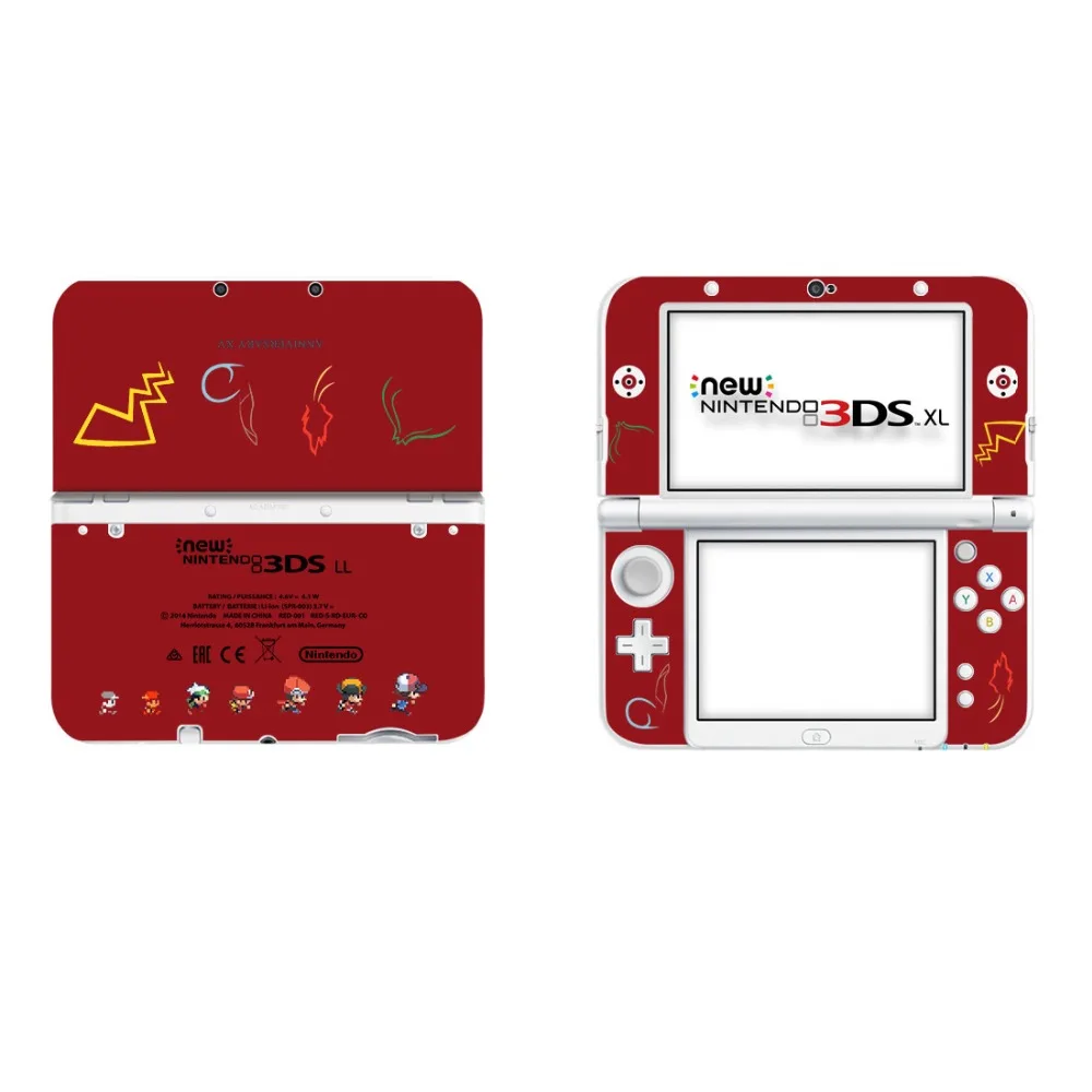 Виниловая наклейка Pokemon Go Pikachu для нового 3DS XL Skins, виниловая Защитная Наклейка s для нового 3DS LL