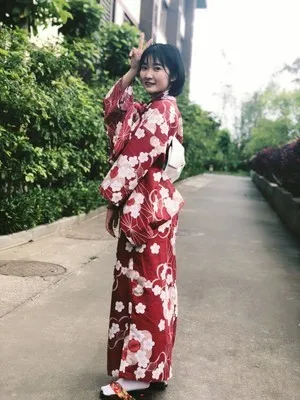 Традиционное японское цветочное кимоно с поясом, женское хлопковое платье юката, японское сексуальное платье для танцев и выступлений, карнавальный костюм A60514