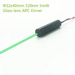 Заказ 12 мм 5 мВт 520nm зеленый точечный Лазер диод модуль промышленного класса APC драйвер